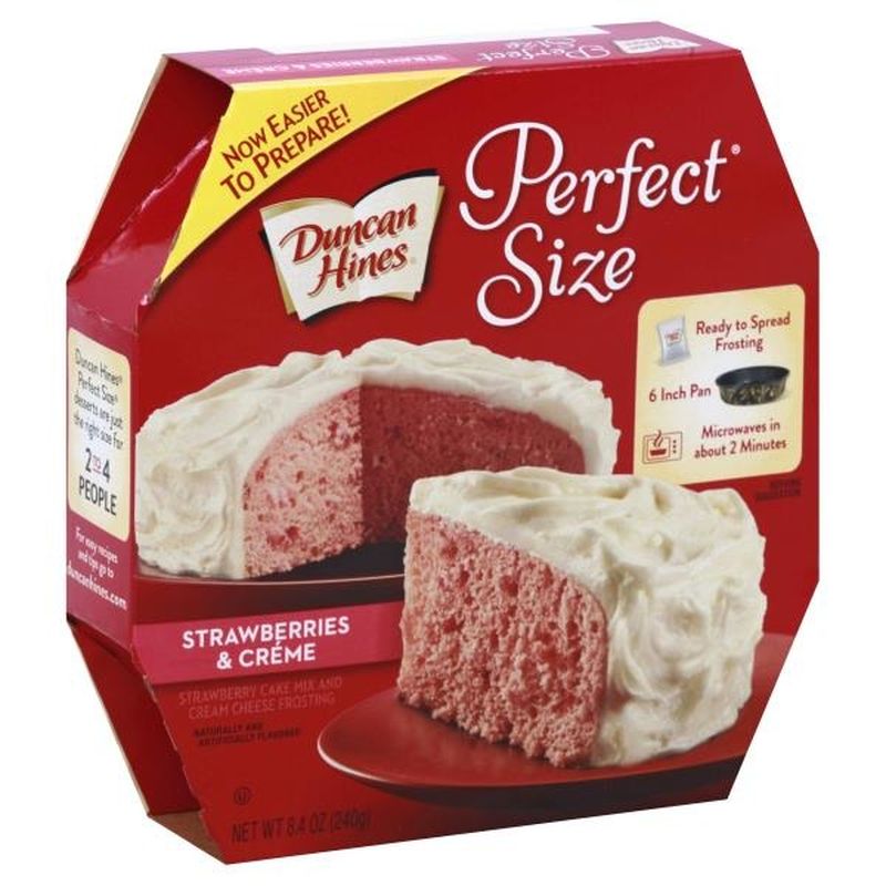 Duncan Hines Perfect Size Strawberries Creme Cake Mix Frosting Mix 9 4 Oz From Publix Instacart