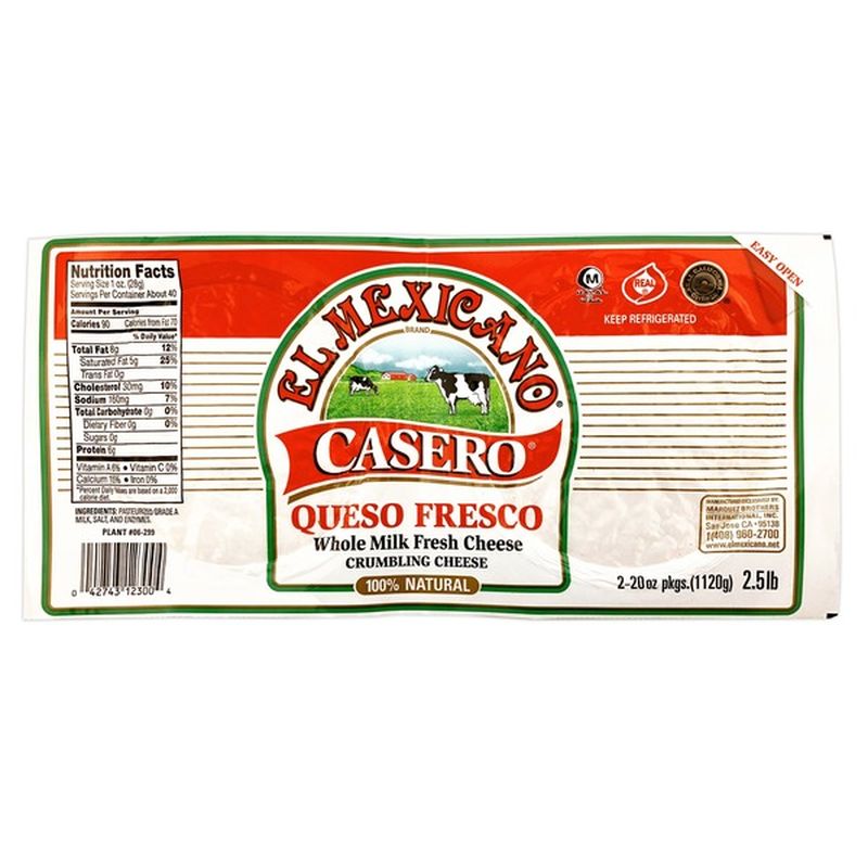 El Mexicano Casero Queso Fresco Crumbling Cheese (20 Oz) - Instacart