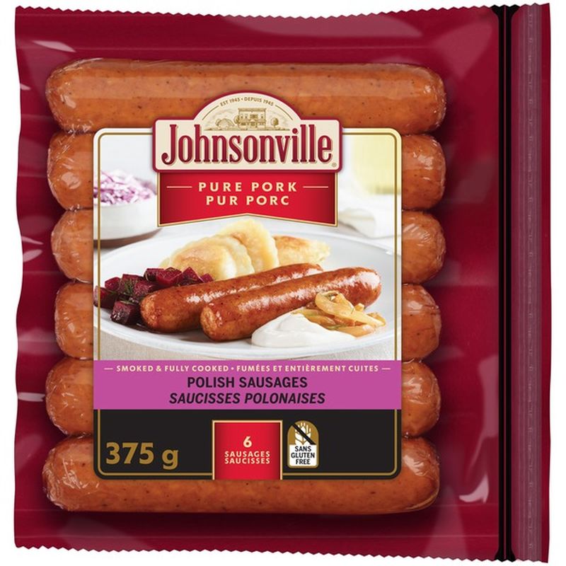 Johnsonville Polish Sausage (101149) Smoked & Cooked (375 g) Instacart