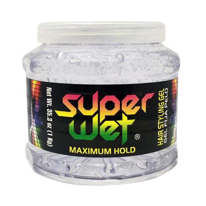 Super Wet Hair Styling Gel, Maximum Hold, Transparent, Jumbo (35.3 oz