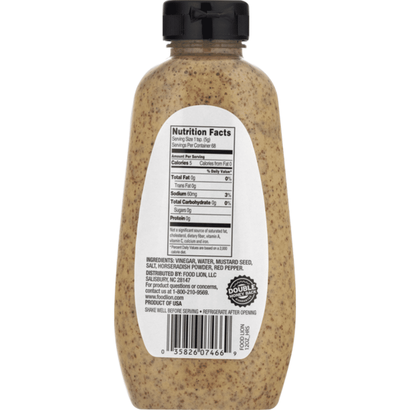 Food Lion Mustard, Bold, Horseradish, Bottle (12 oz) Instacart