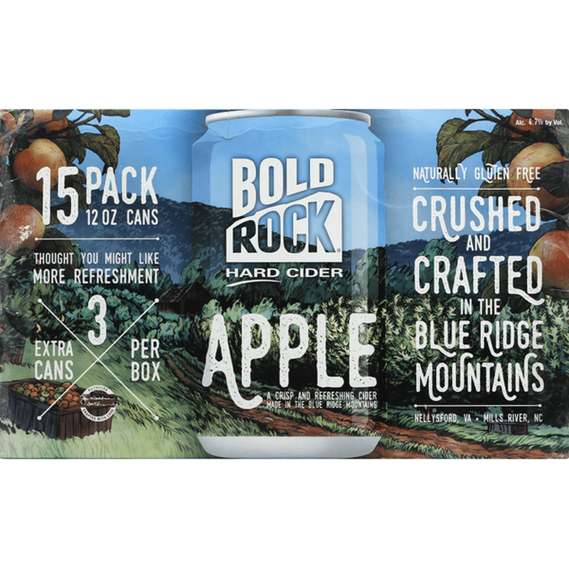 Bold Rock Hard Cider, Apple, 15 Pack (12 fl oz) Instacart