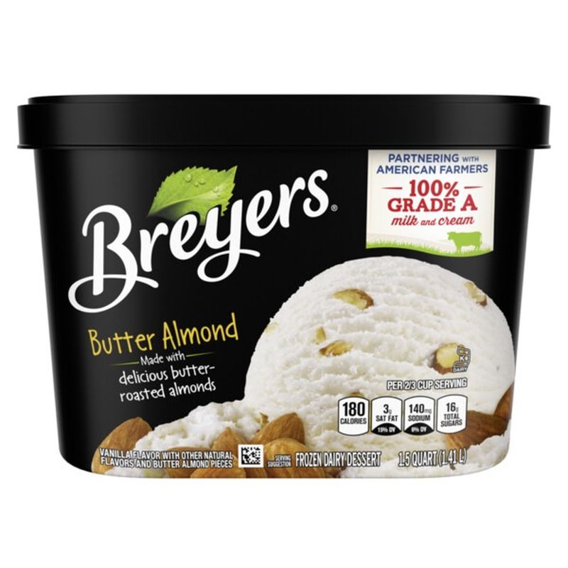 Breyer's Frozen Dairy Dessert Butter Almond (48 oz) Instacart