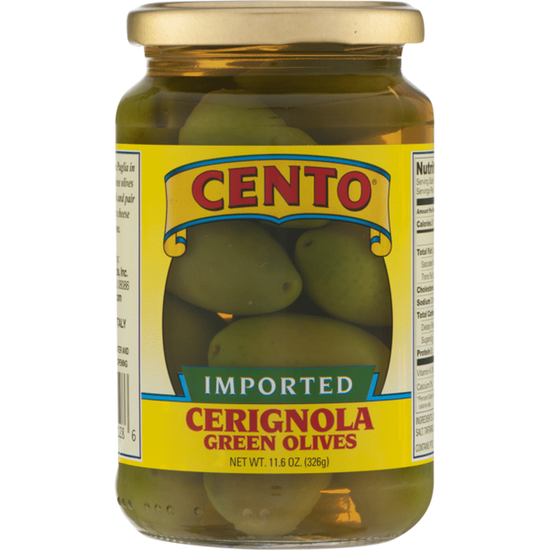 Cento Imported Cerignola Green Olives (11.6 oz) Instacart