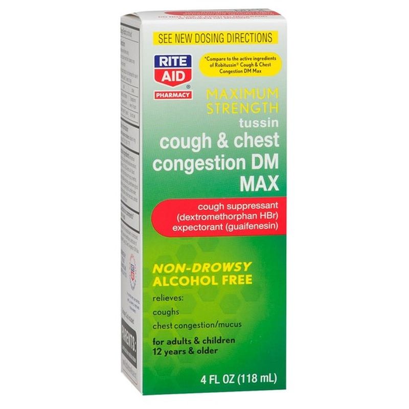 Rite Aid MAXIMUM STRENGTH ADULT tussin cough & chest congestion DM MAX