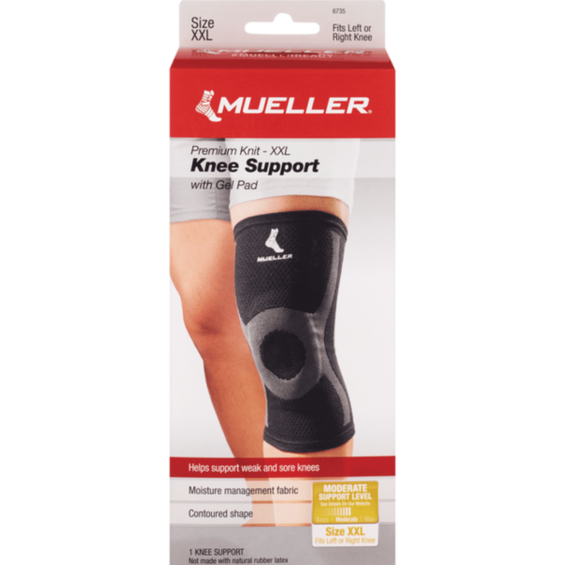 Mueller Extra Large - Double Extra Large Gel Pad Premium Moderate Support Knit Knee
