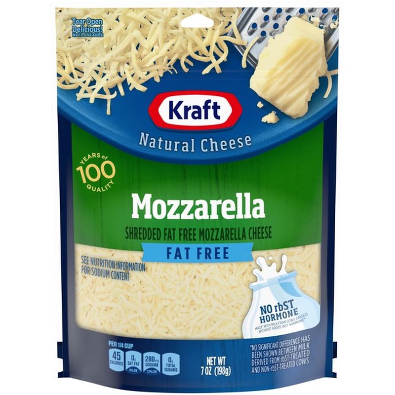 Kraft Fat Free Shredded Mozzarella Natural Cheese (7 oz ...