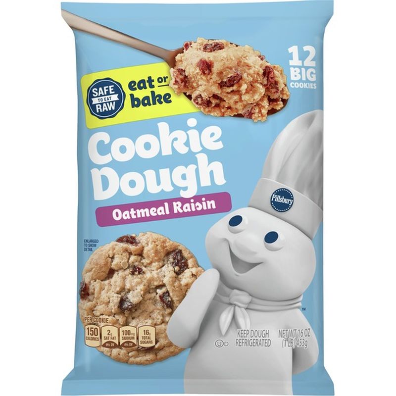 Pillsbury Cookie Dough Oatmeal Raisin 12 Each Instacart