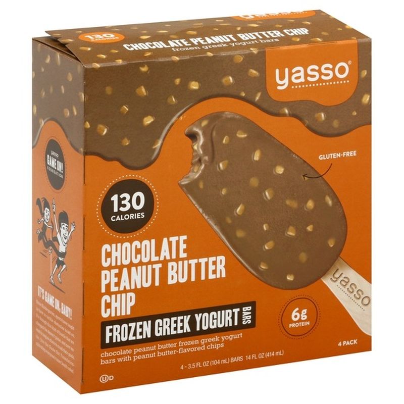 Yasso Frozen Greek Yogurt, Chocolate Peanut Butter Chip Bars, 4 pack (4