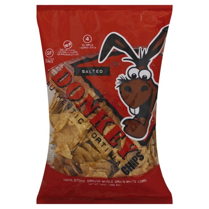 Donkey Chips Tortilla Chips, Authentic, Salted (14 oz) Instacart