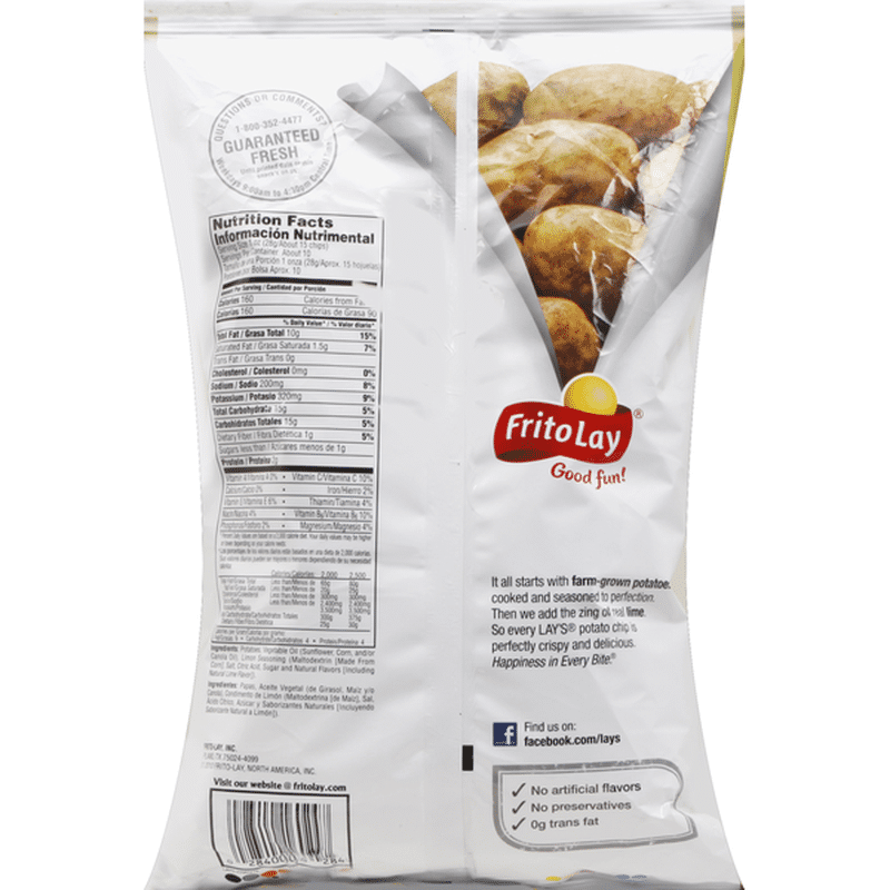 Lay's Limón Flavored Potato Chips (9.5 oz) - Instacart