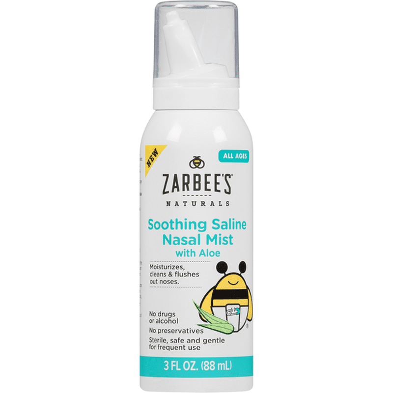Zarbee's Naturals Soothing Saline Nasal Mist with Aloe (3 fl oz