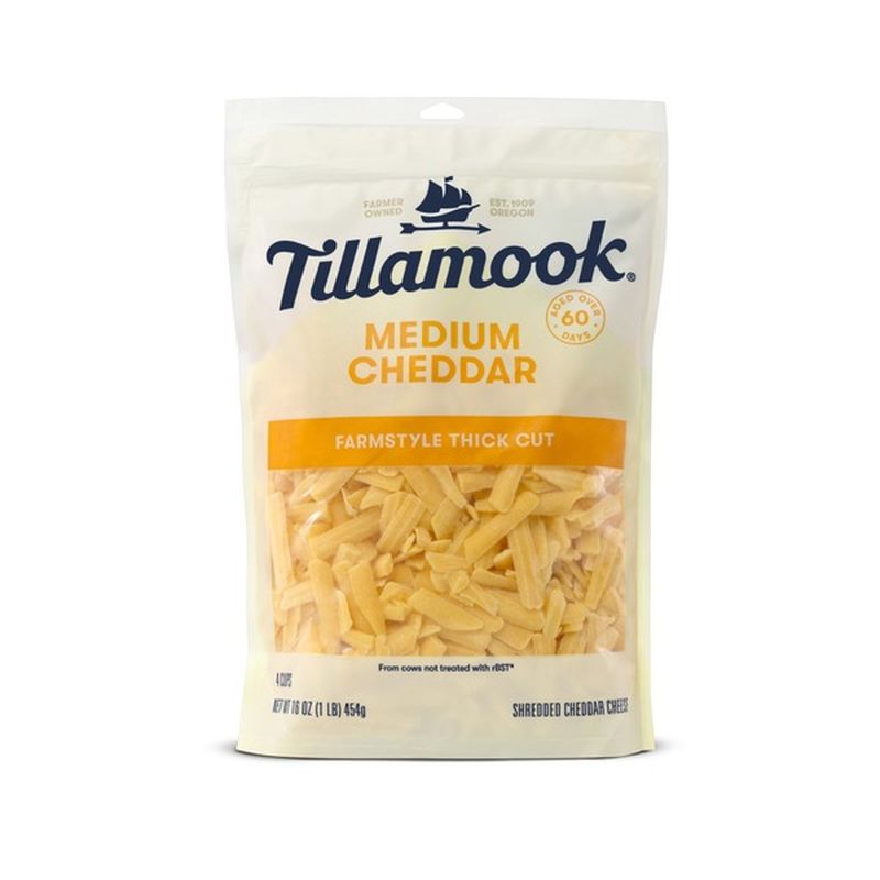 Tillamook Medium Cheddar Shredded Cheese (1 Lb) - Instacart