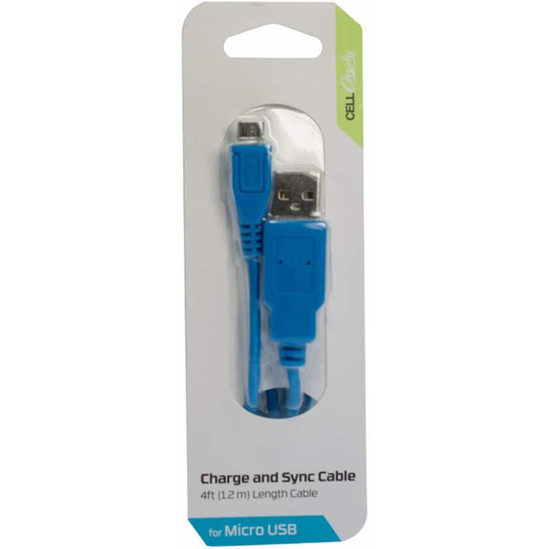 CellCandy Charge & Sync Micro USB Cable - Tropical Blue - 4'