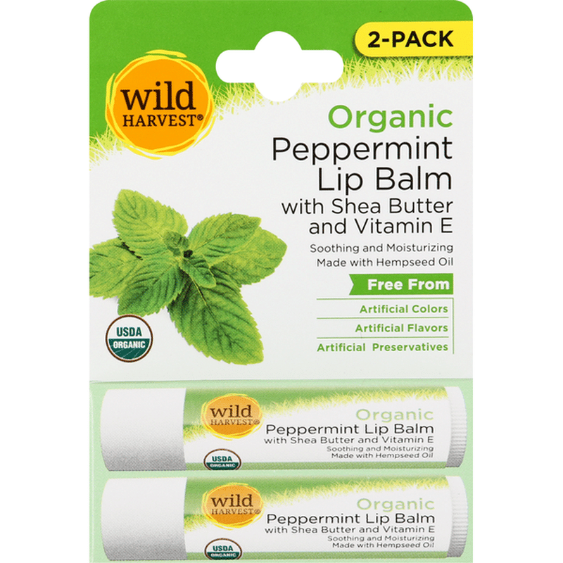 Wild Harvest Lip Balm, Organic, Peppermint, 2Pack (2 each) Instacart