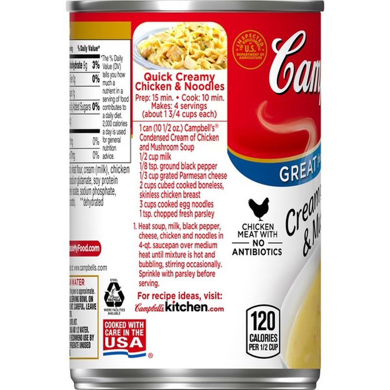 Campbell's® Cream of Chicken & Mushroom Soup (10.5 oz) Instacart
