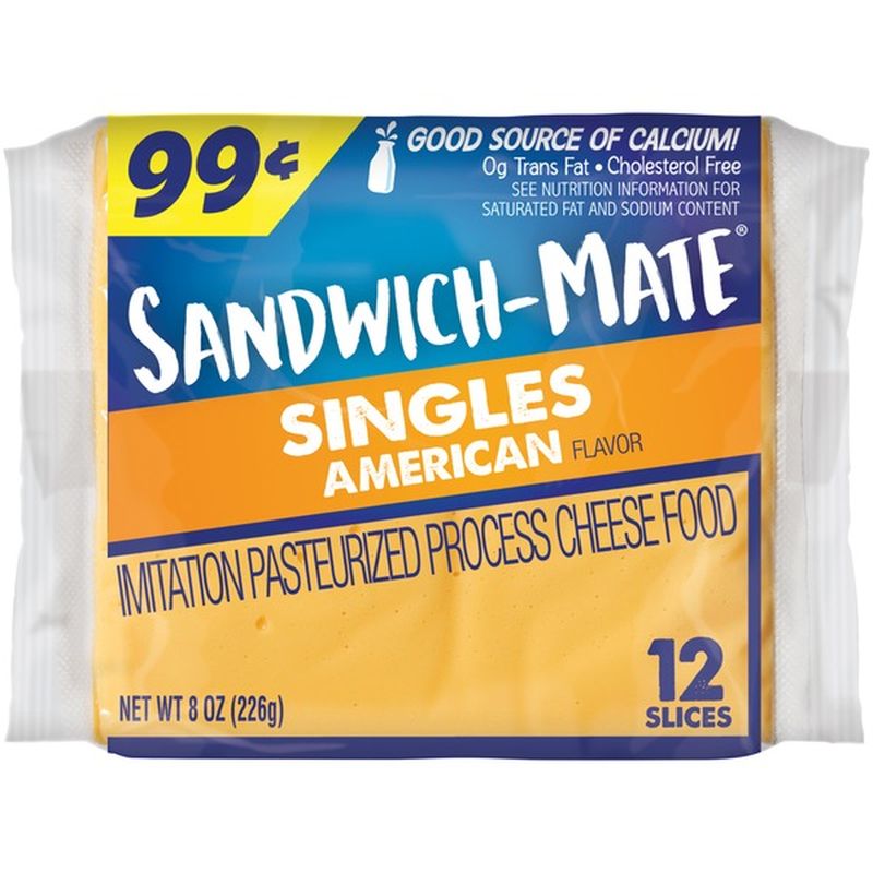 Sandwich Mate Cheese Food, Singles, American Flavor (8 oz) Instacart