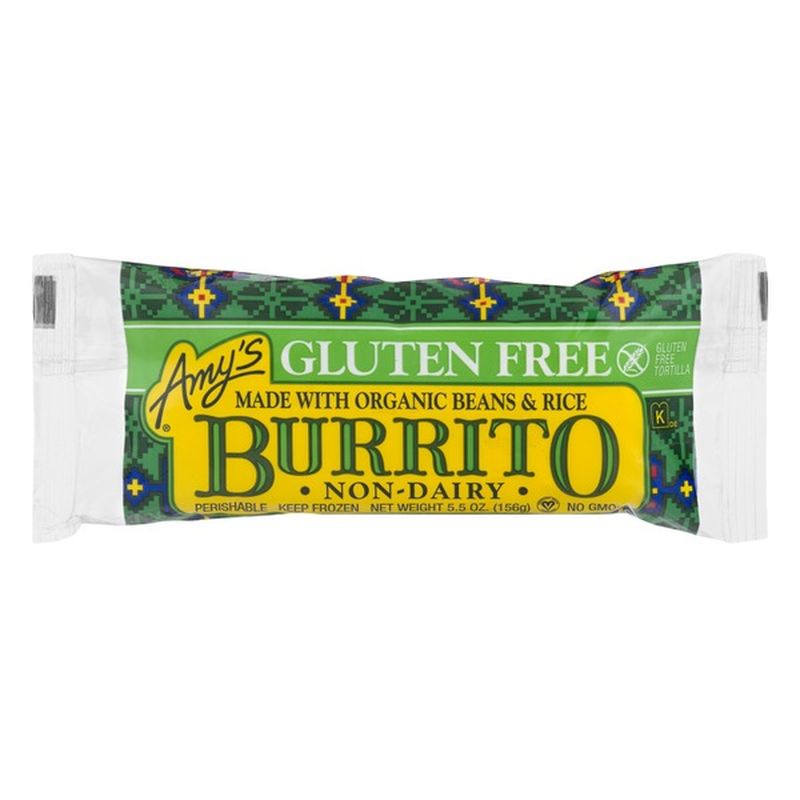 Amy's Frozen Bean & Rice Burrito, Gluten Free, NonDairy, 5.5 oz. (5.5