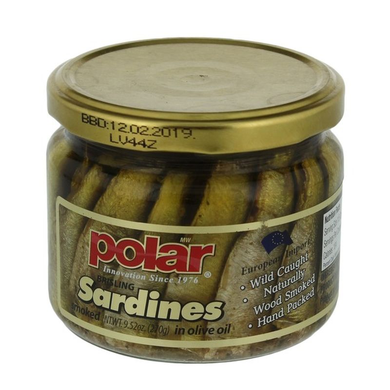 Polar Sardines, Brisling, Smoked, in Olive (9.52 oz) Instacart