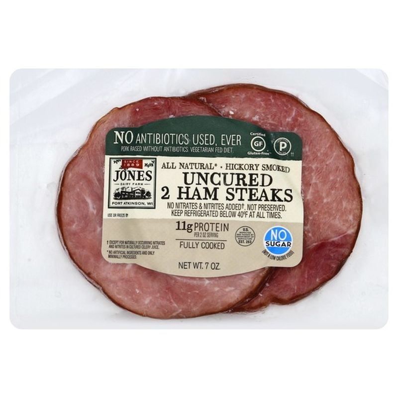 Jones Dairy Farm Ham Steaks, Uncured, Hickory Smoked (7 each) Instacart
