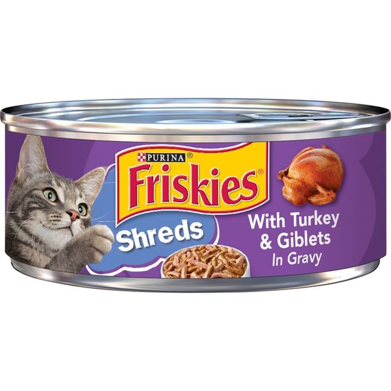 Friskies Gravy Wet Cat Food, Shreds With Turkey & Giblets in Gravy (5.5