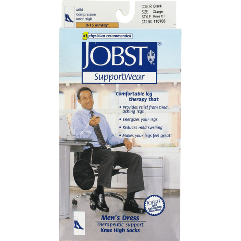 Jobst for Men Men's Extra Large Black Dress Knee High Compression Socks