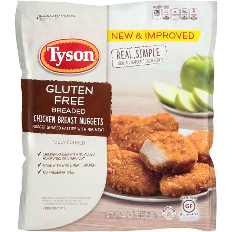 Tyson Frozen Breaded Gluten Free Breaded Chicken Breast Nuggets 24 Oz Instacart
