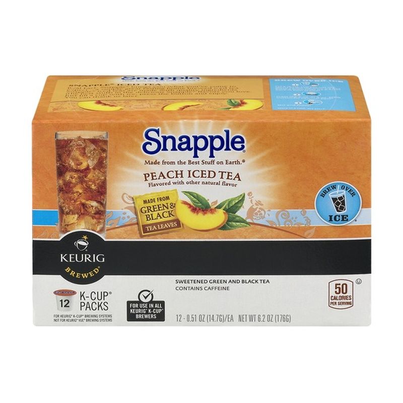 Snapple Peach Iced KCup Packs Tea (0.52 oz) Instacart