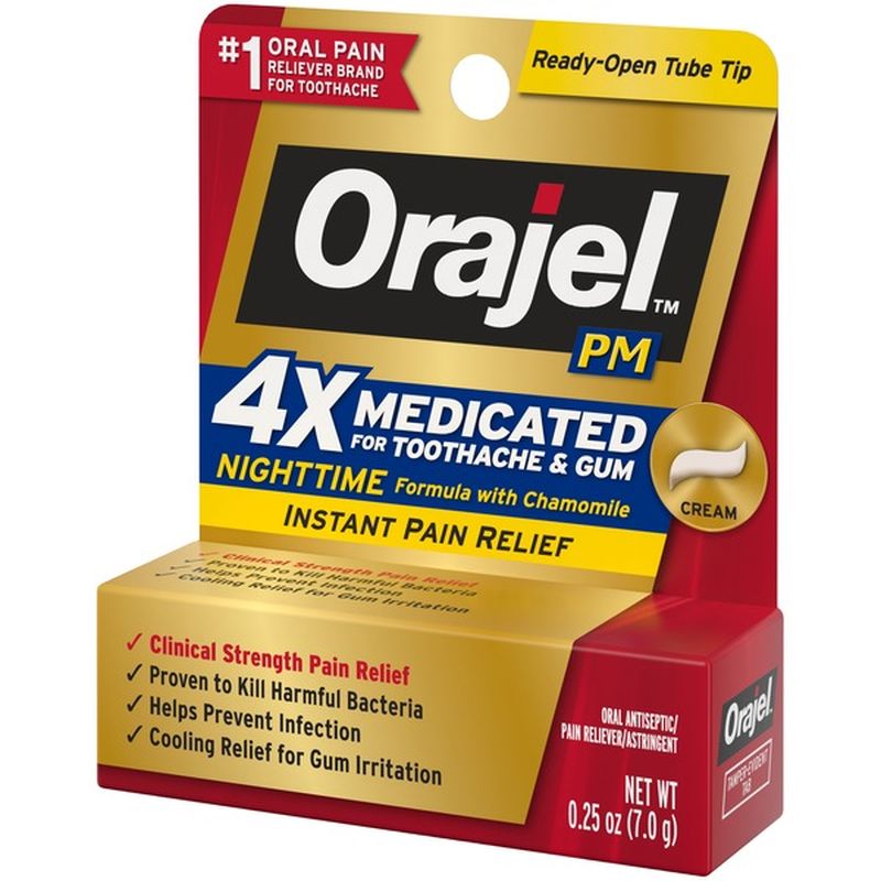 Orajel PM Nighttime Medicated Toothache & Gum Instant Pain Relief Cream