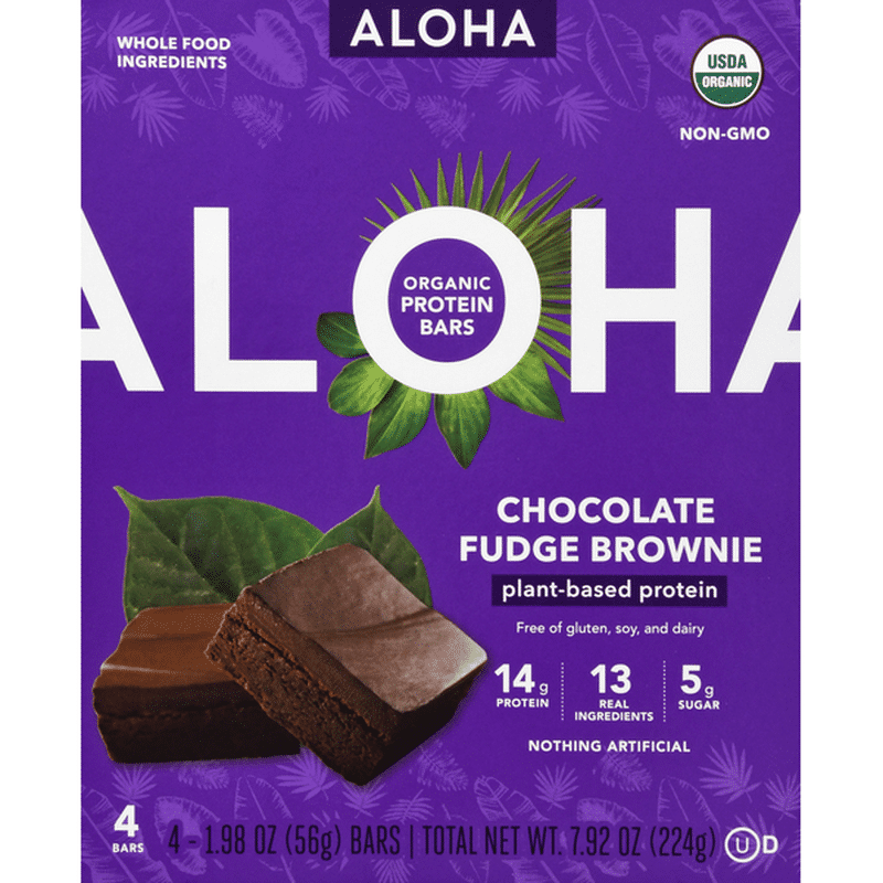 Aloha Protein Bars, Organic, Chocolate Fudge Brown (4 each) Instacart