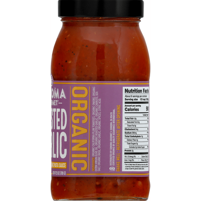 Sonoma Gourmet Pasta Sauce, Organic, Roasted Garlic (25 oz) Instacart