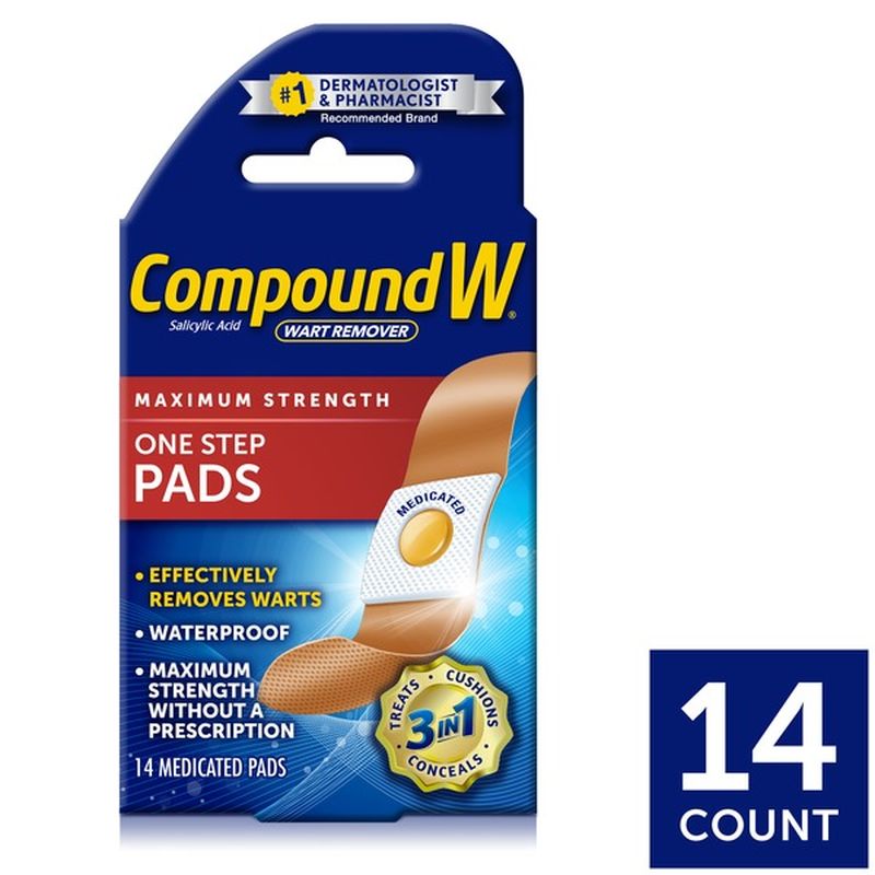 Compound W Wart Remover One Step Pads Maximum Strength
