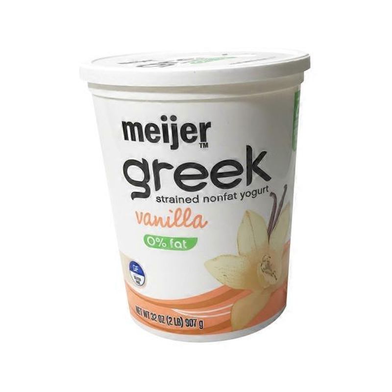 Meijer VANILLA FLAVORED greek STRAINED NONFAT YOGURT (32 oz) Instacart