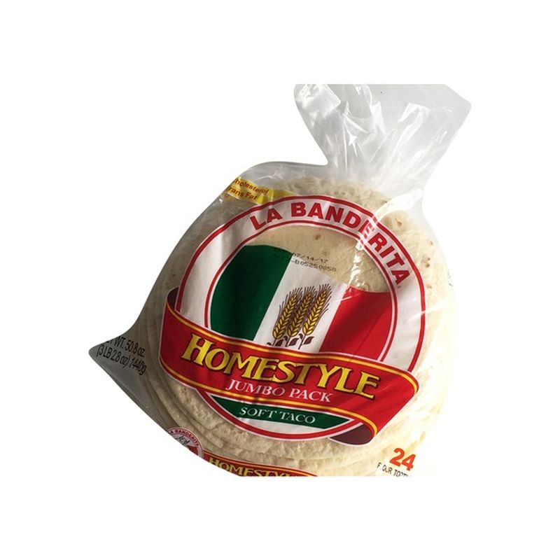 La Banderita Tortillas, Flour, Homestyle, Jumbo Pack (24 each) from ALDI Instacart