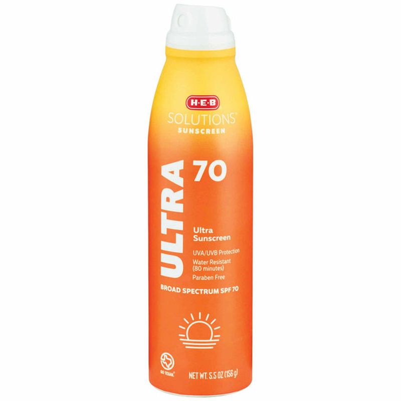 H-E-B Solutions Ultra Protection Broad Spectrum Sunscreen Spray SPF 70