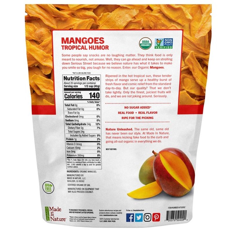 Made In Nature Organic Sunripened Mangoes, Dried Fruit (28 oz) from Costco Instacart