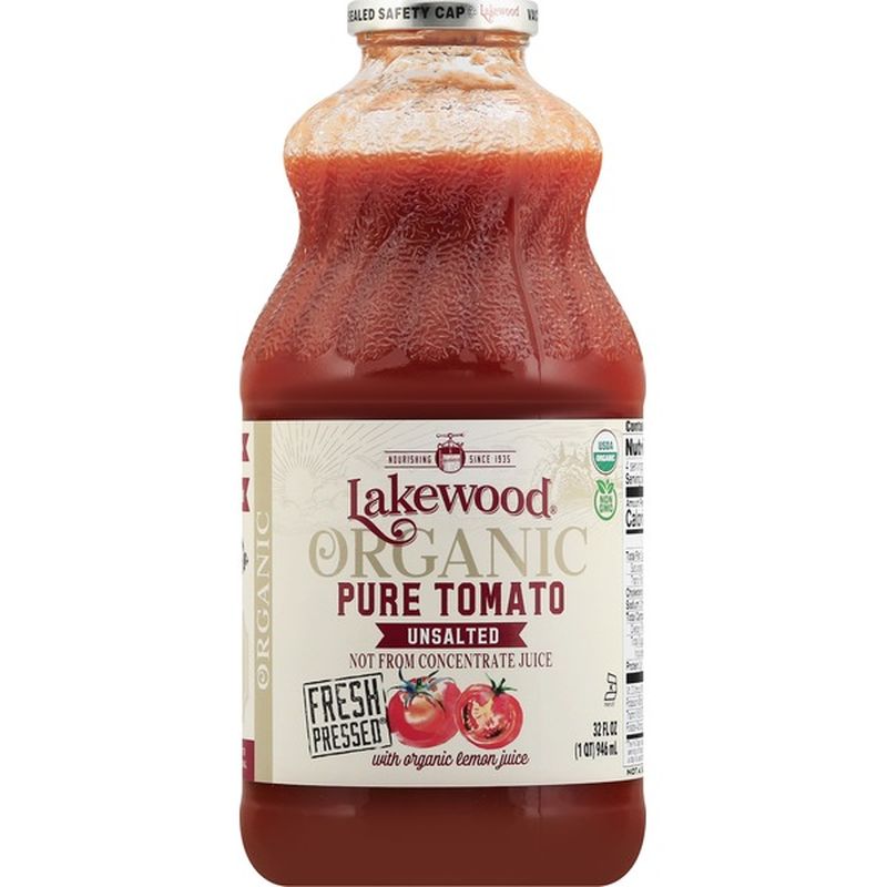 Lakewood Juice, Organic, Pure Tomato, Unsalted (32 oz) Instacart