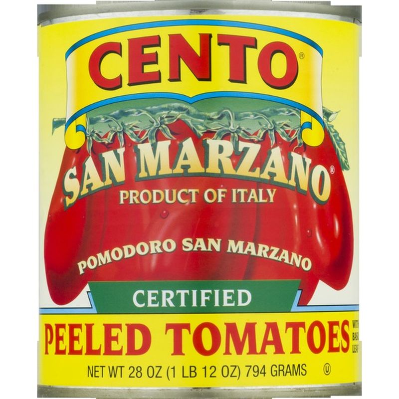 Cento San Marzano Whole Peeled Tomatoes with Basil Leaf, Certified (28