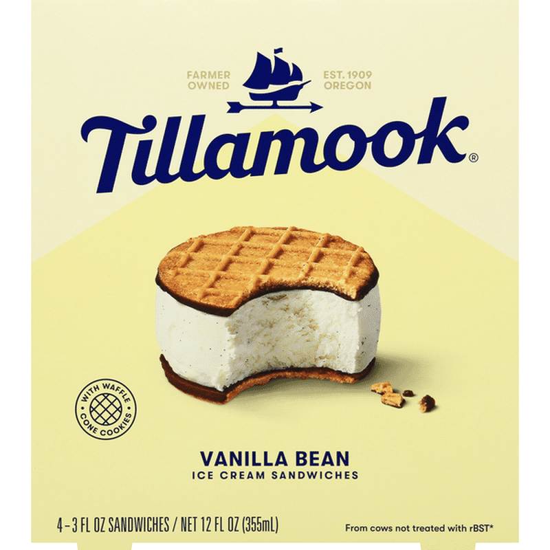 Tillamook Vanilla Bean Ice Cream Sandwiches (12 oz) Instacart