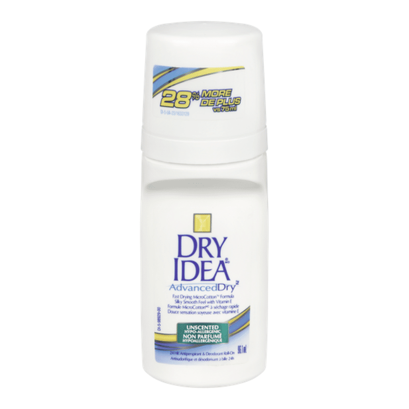 Dry Idea Unscented Advanced Dry Roll On Deodorant (96.1 ml) - Instacart