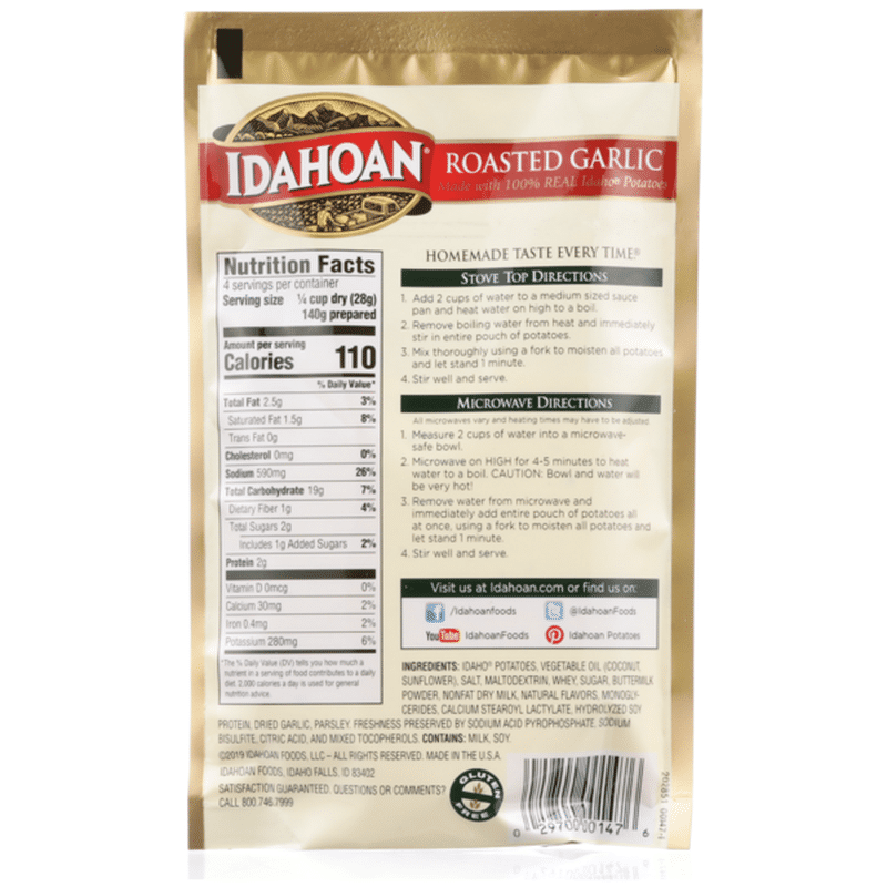 Idahoan Roasted Garlic Mashed (4 oz) from WinnDixie Instacart