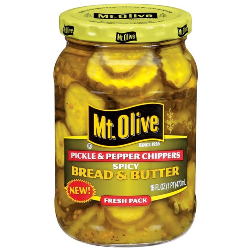 Mt. Olive Spicy Bread & Butter Chippers Pickles & Peppers (16 fl oz