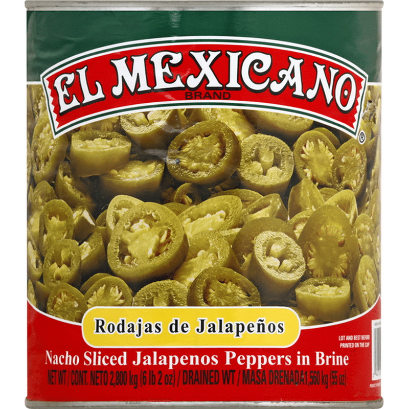 El Mexicano Jalapenos Peppers, in Brine, Nacho Sliced (98 oz) Instacart
