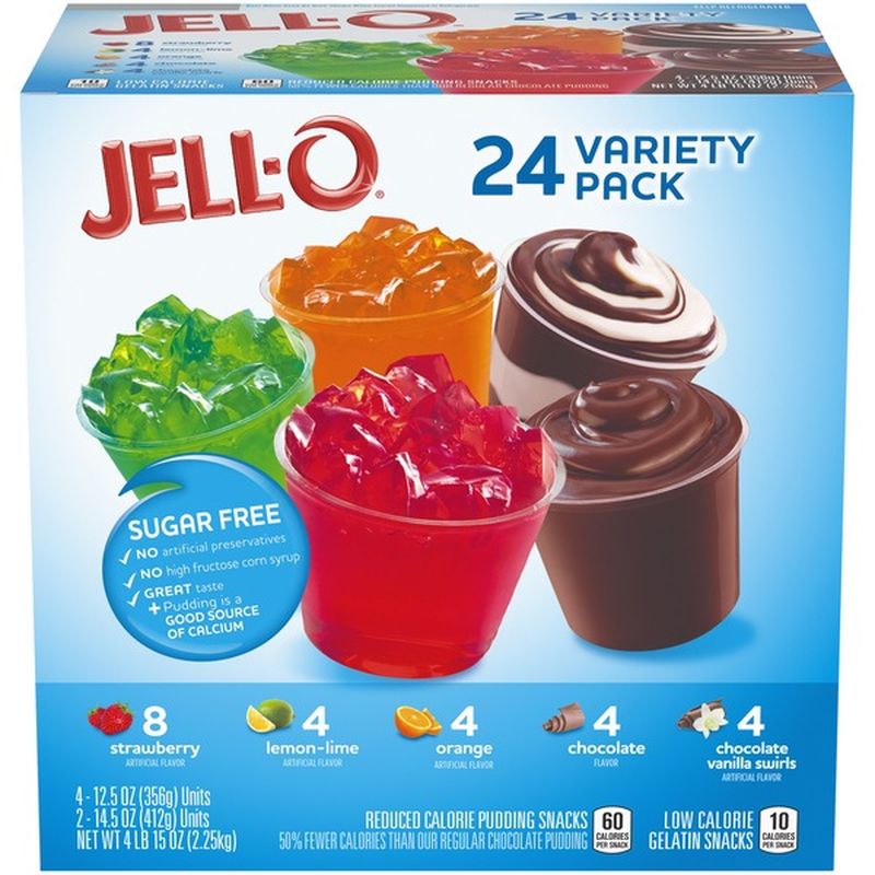 Jell O Jello O Sugar Free Gelatin And Pudding Cups Variety Pack 79 Oz Instacart