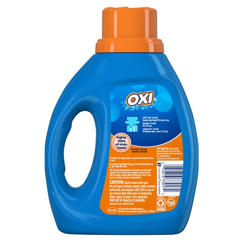 all Liquid Laundry Detergent with OXI Stain Removers and Whiteners, 20