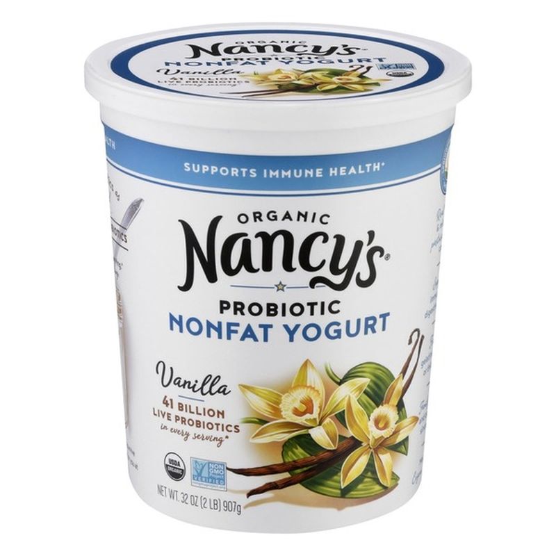 Nancy's Yogurt, Nonfat, Organic, Vanilla (32 oz) Instacart