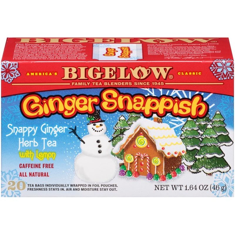 Bigelow Ginger Snappish Snappy Ginger Herb Tea with Lemon 1.64 oz (1.64
