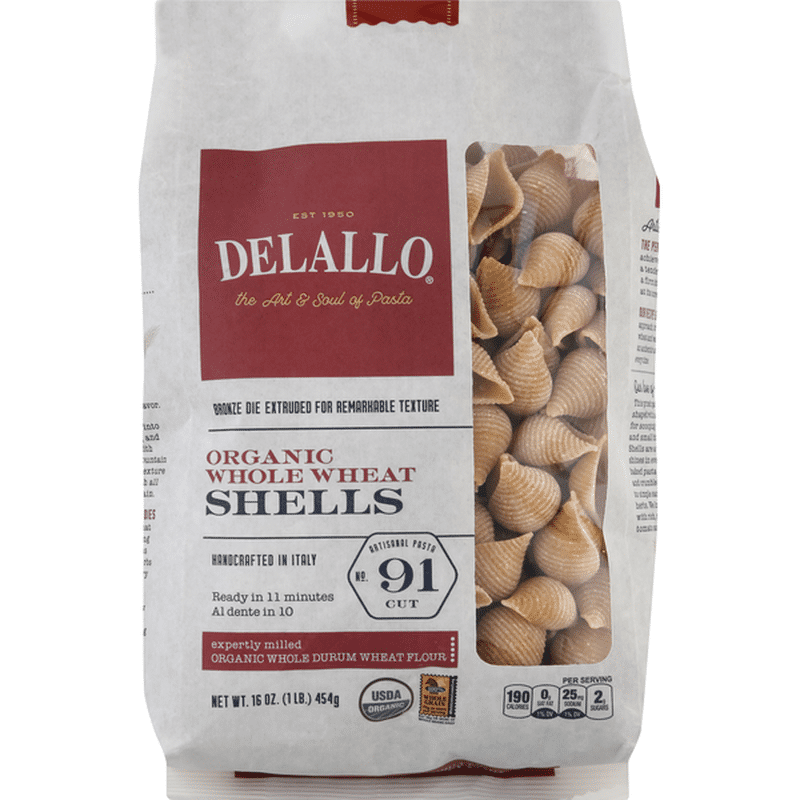 DeLallo Organic Whole Wheat Shells 91 (16 oz) Instacart