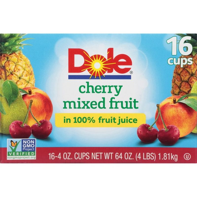 Dole cherry mixed fruit fruit juice fruit cups 4 oz instacart