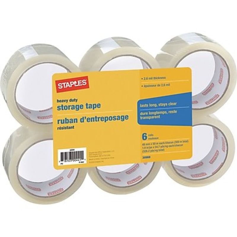 Staples 48 mm x 50 m 2.6mil Heavy Duty Storage Tape (6 ct) Instacart